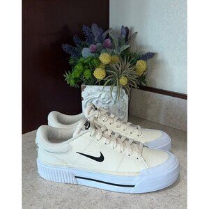 Nike Womens Court Legacy Lift Shoes Cream/White Size 7.5